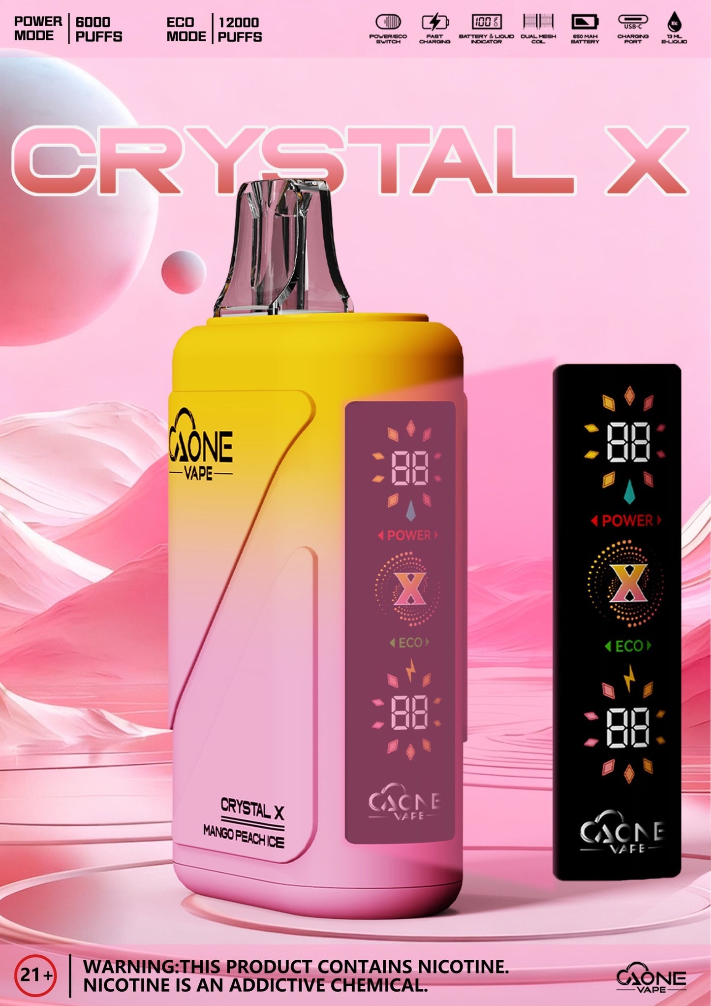AONE Crystal X 水晶 V2 
12000口 一次性