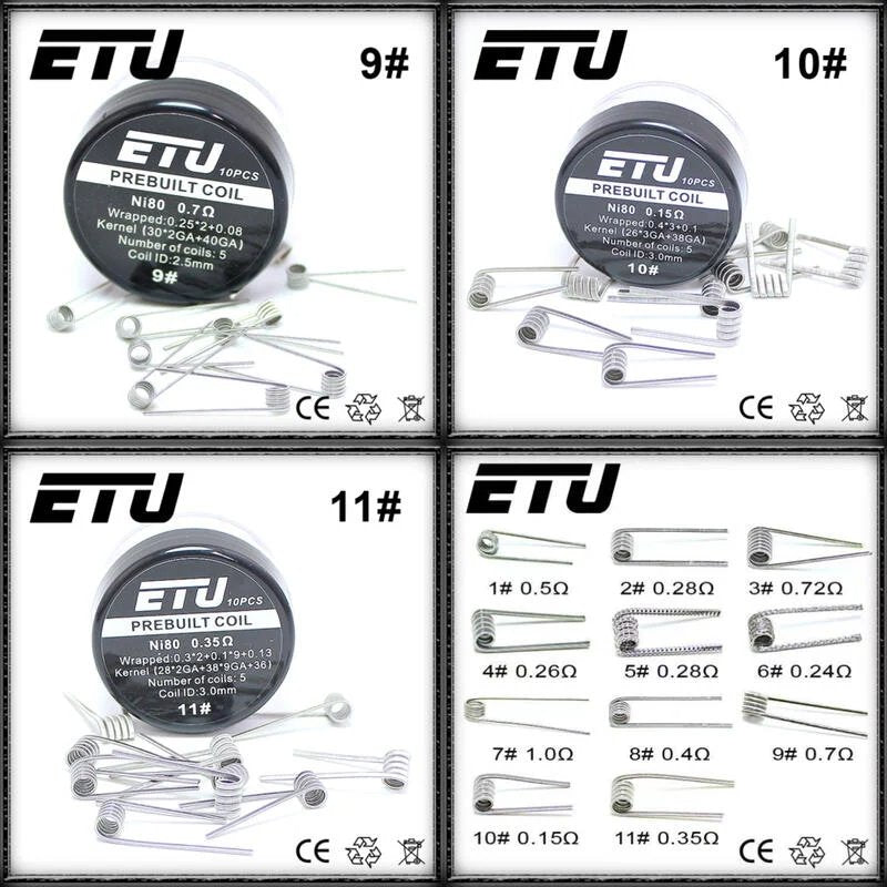 ETU Coil NI80 克萊普頓線 一盒10PC